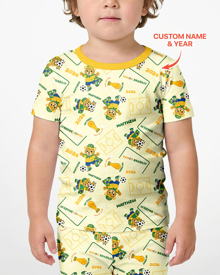 Pijama de bambú de dos piezas de manga corta con pantalón corto, plantilla personalizada