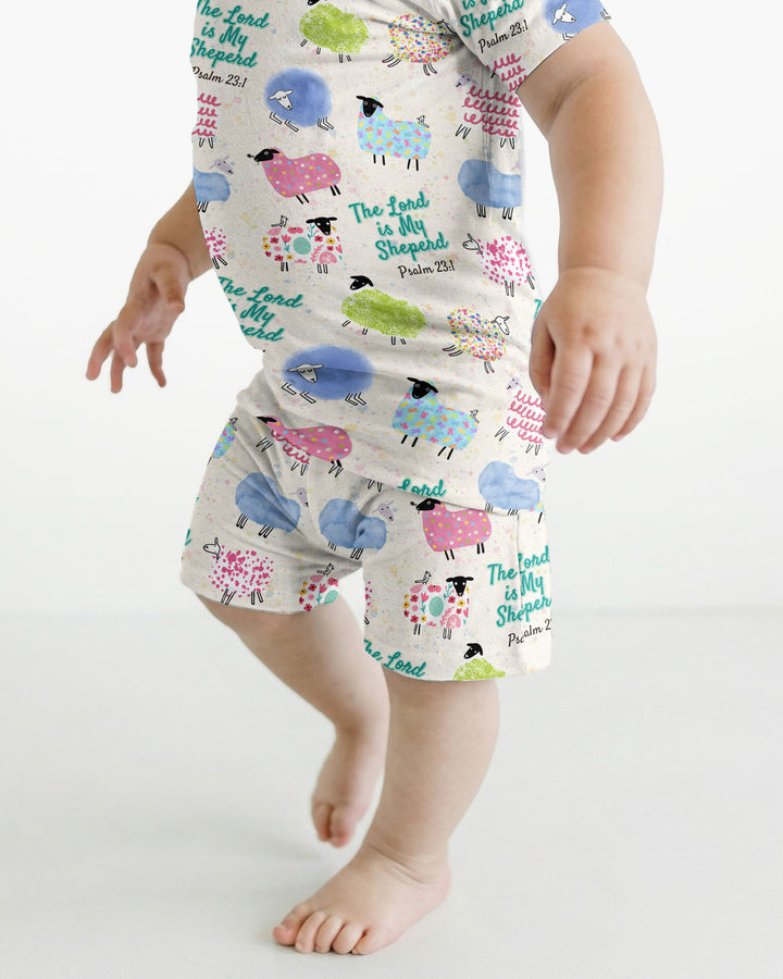 Conjunto de Pijama de Dos Piezas de Bambú con Mangas Cortas y Pantalones Cortos