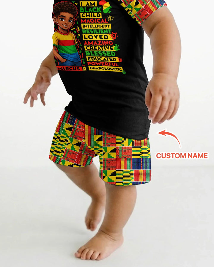 Pijama de bambú de dos piezas de manga corta con pantalón corto, plantilla personalizada