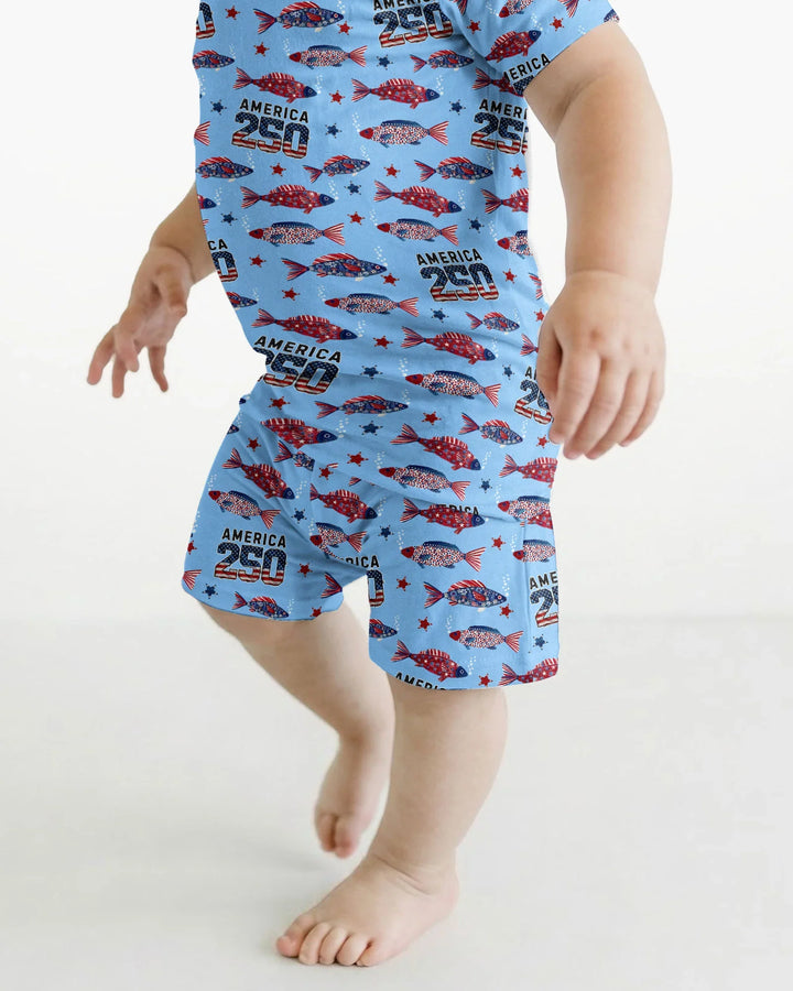 Conjunto de Pijama de Dos Piezas de Bambú con Mangas Cortas y Pantalones Cortos