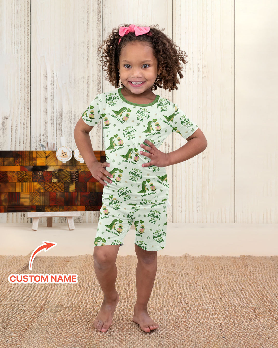 Zweiteiliges Pyjama-Set mit kurzen Ärmeln und Shorts im Sommer-Design