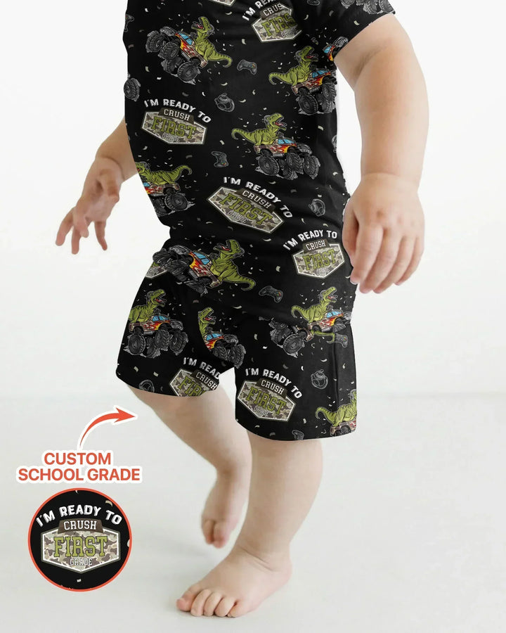 Conjunto de Pijama de Dos Piezas de Bambú con Mangas Cortas y Pantalones Cortos