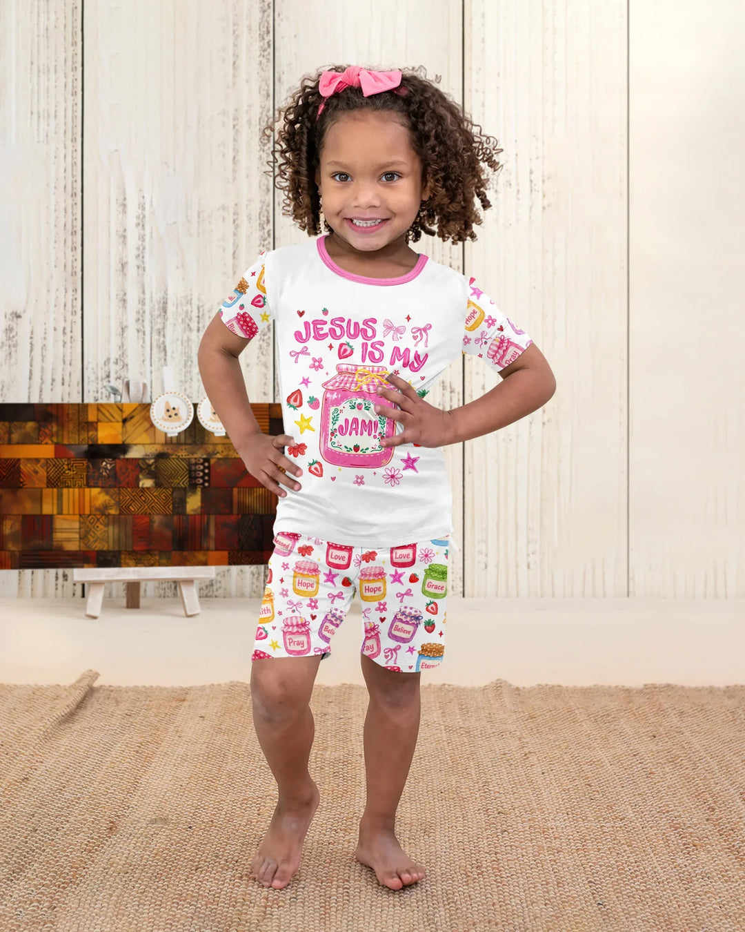 Conjunto de Pijama de Dos Piezas de Bambú con Mangas Cortas y Pantalones Cortos