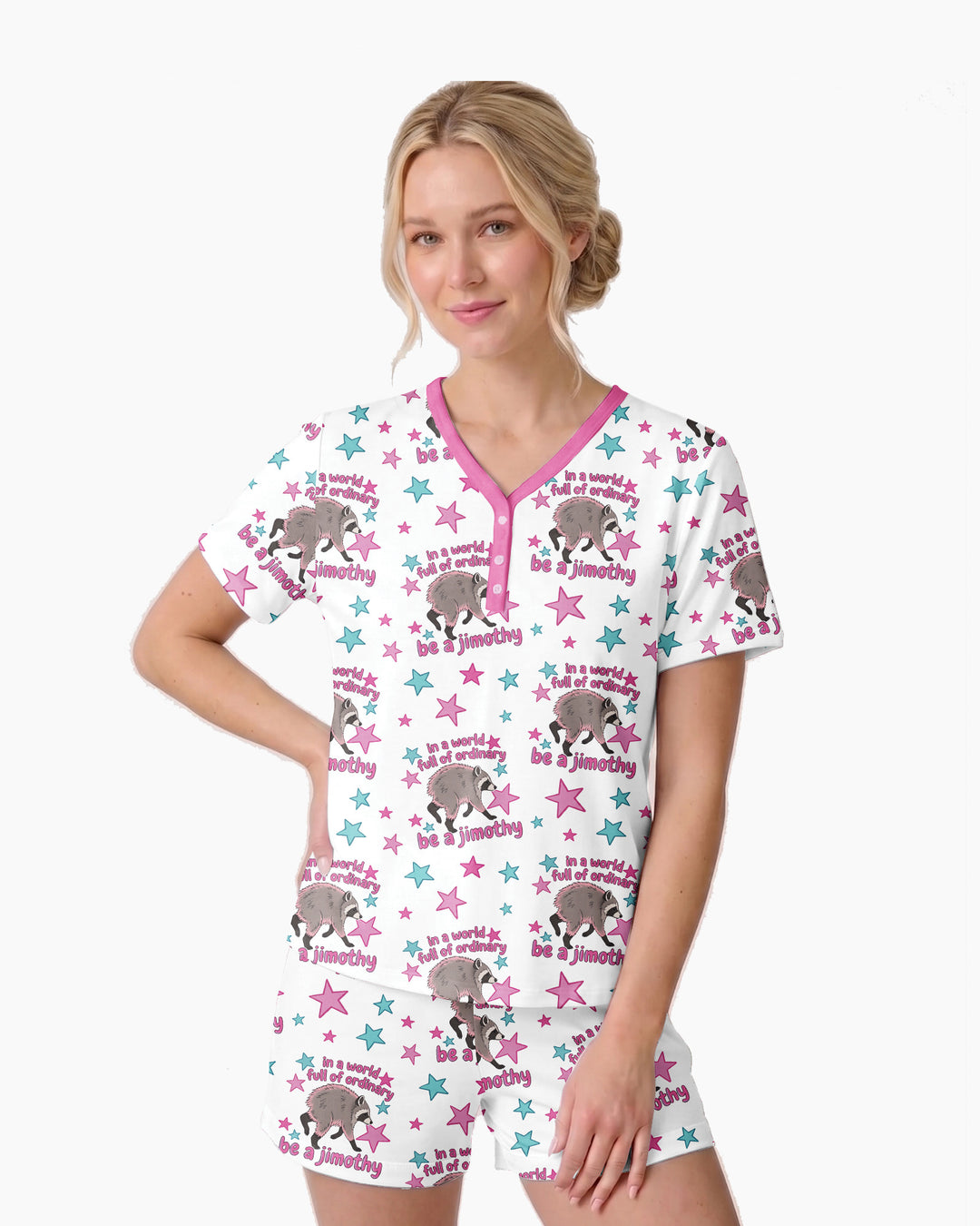In A World Full Of Ordinary Be A Jimothy Bamboo Women Short Sleeve Short Pajama Set