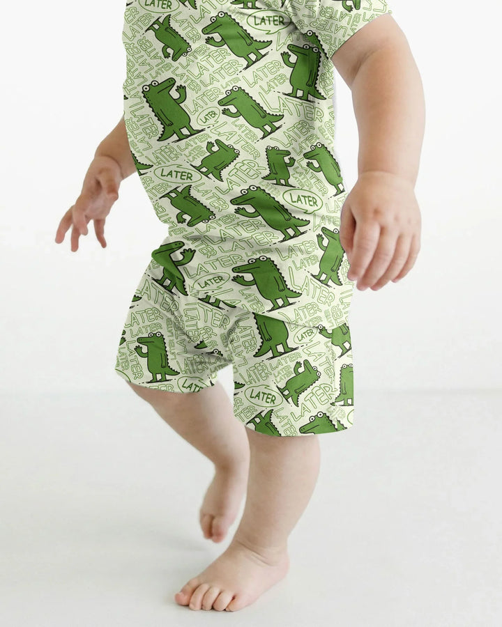 Schlafanzug-Set zweiteilig, kurze Ärmel, kurze Hose, Bambus