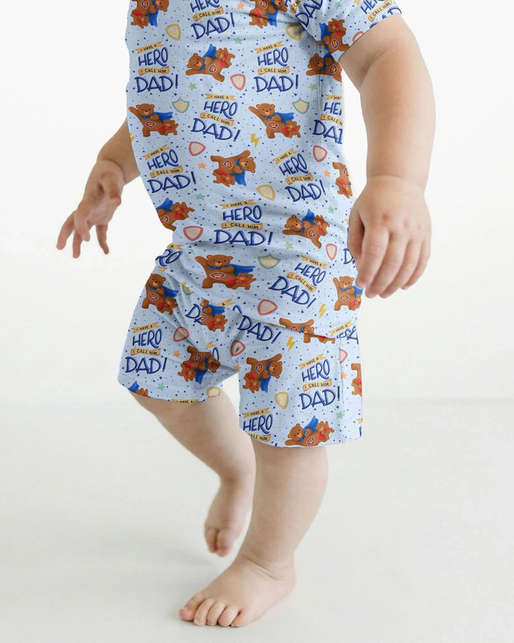 Conjunto de Pijama de Dos Piezas de Bambú con Mangas Cortas y Pantalones Cortos