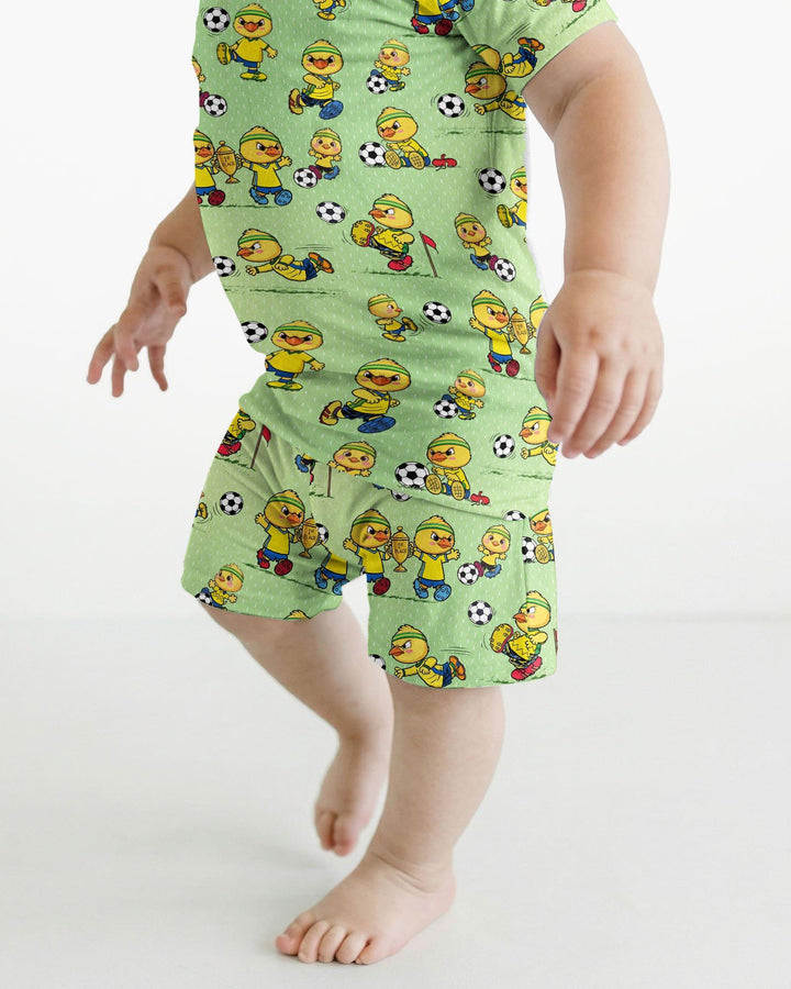 Brasil Soccer Fan Family Matching Bamboo Two Piece Short Sleeve Shorts Pajama Set