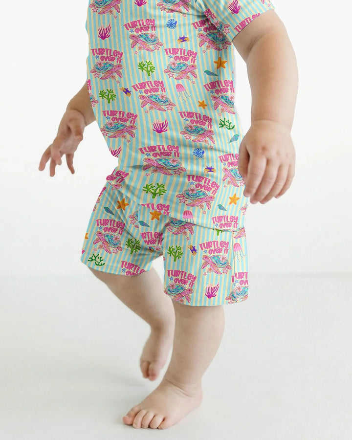 Conjunto de Pijama de Dos Piezas de Bambú con Mangas Cortas y Pantalones Cortos