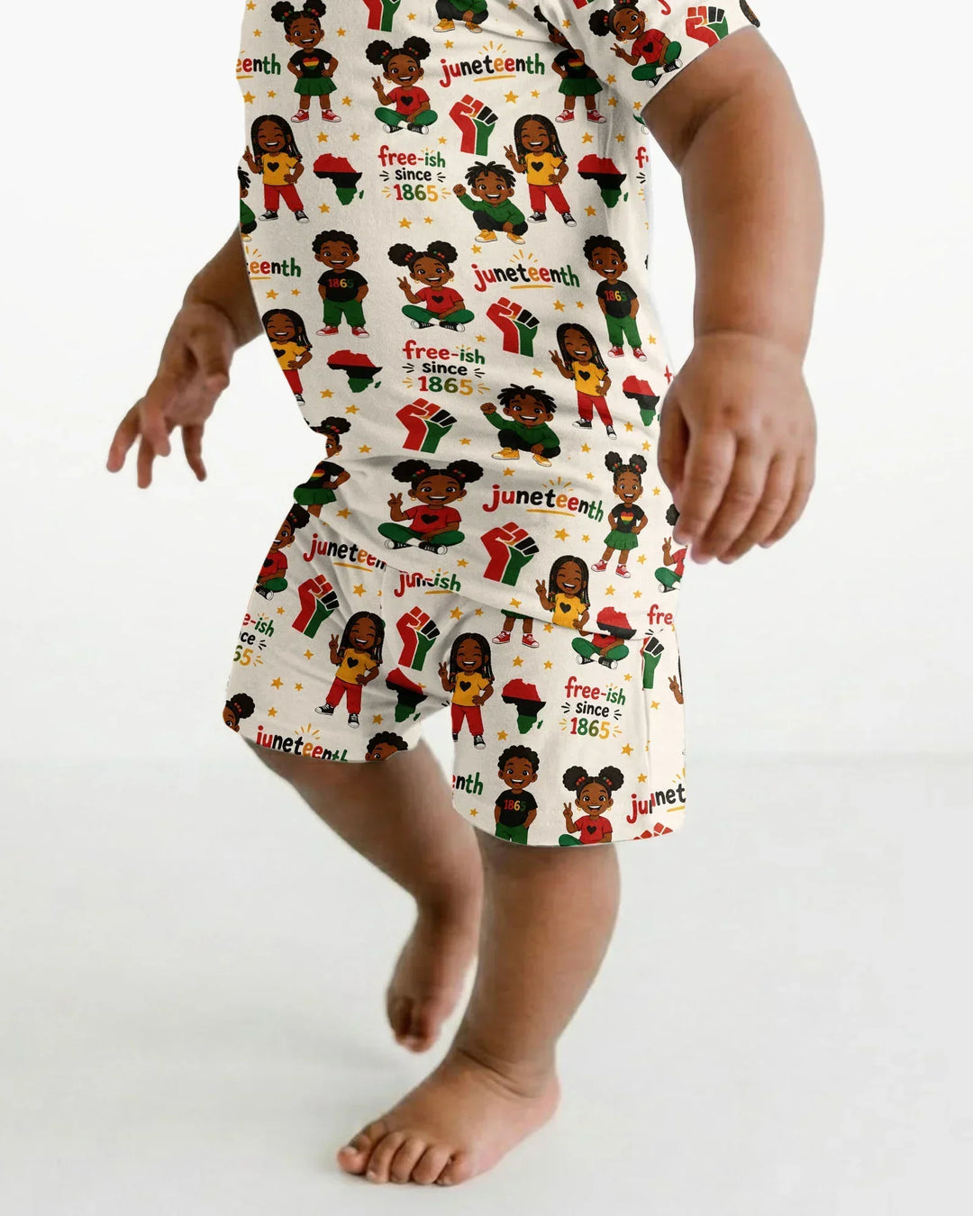 Juneteenth Free-ish Since 1865 Bamboo Two Piece Short Sleeve Shorts Pajama Set