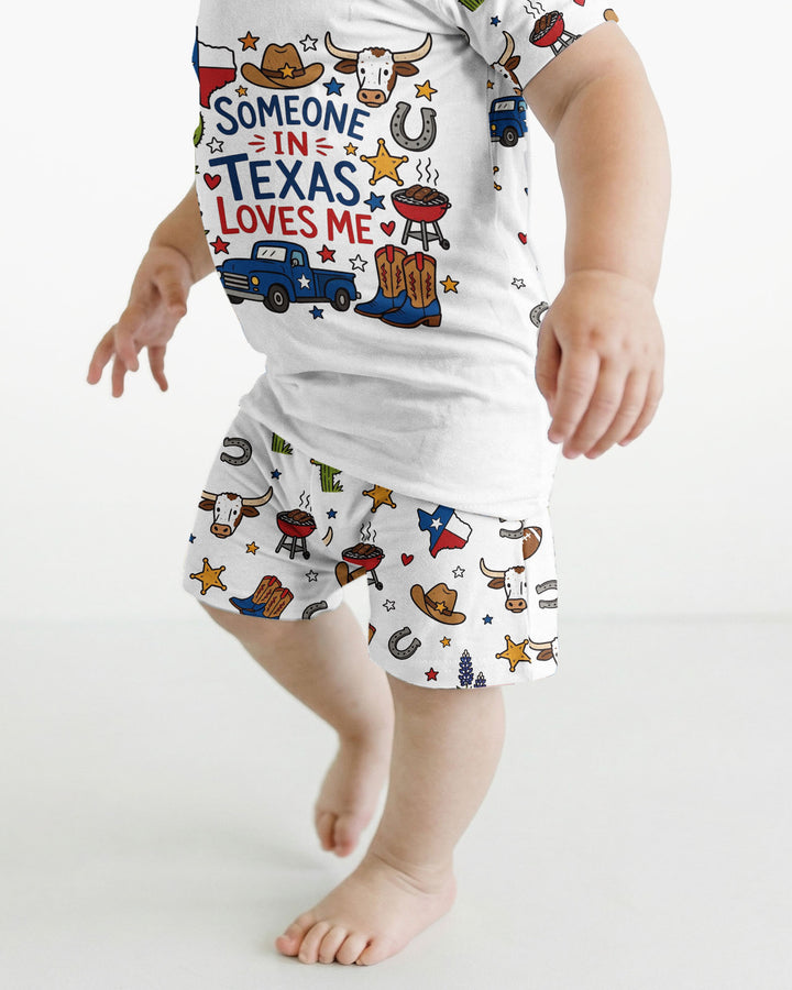 Someone in Texas Loves Me Bamboo Two Piece Short Sleeve Shorts Pajama Set