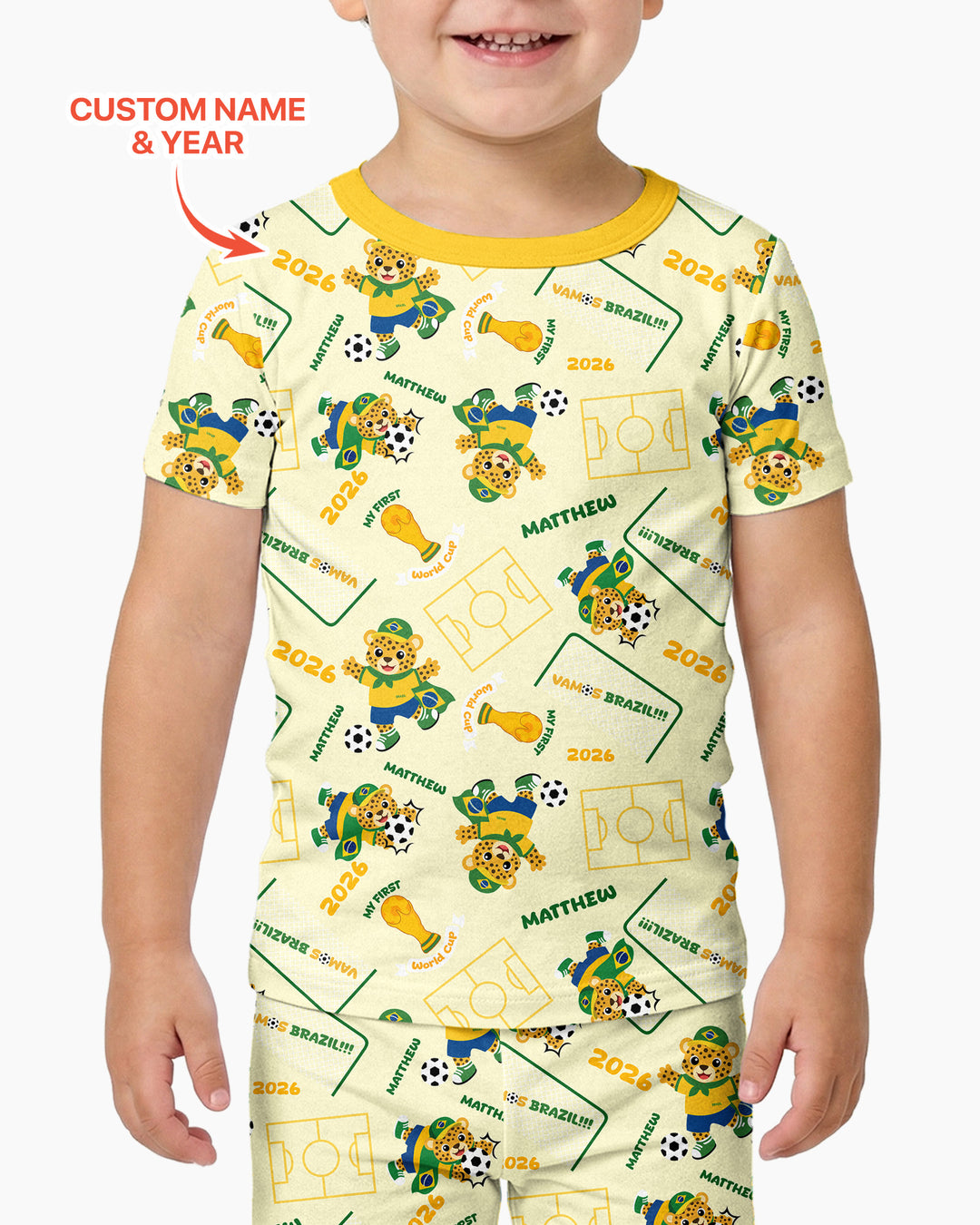 Conjunto de pijama de dos piezas de bambú de manga corta, plantilla personalizada