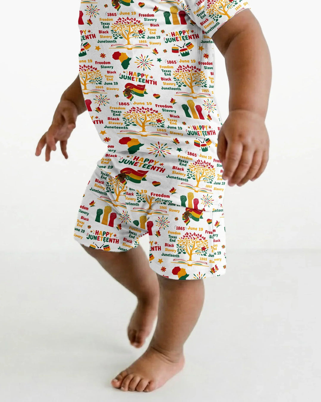 Happy Juneteenth Bamboo Two Piece Short Sleeve Shorts Pajama Set