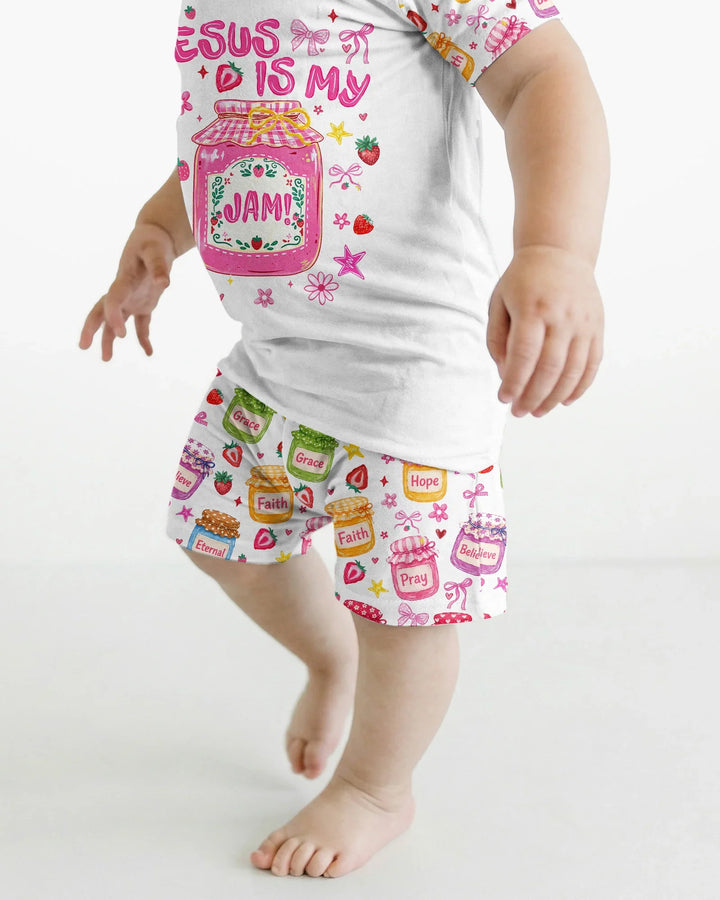 Conjunto de Pijama de Dos Piezas de Bambú con Mangas Cortas y Pantalones Cortos