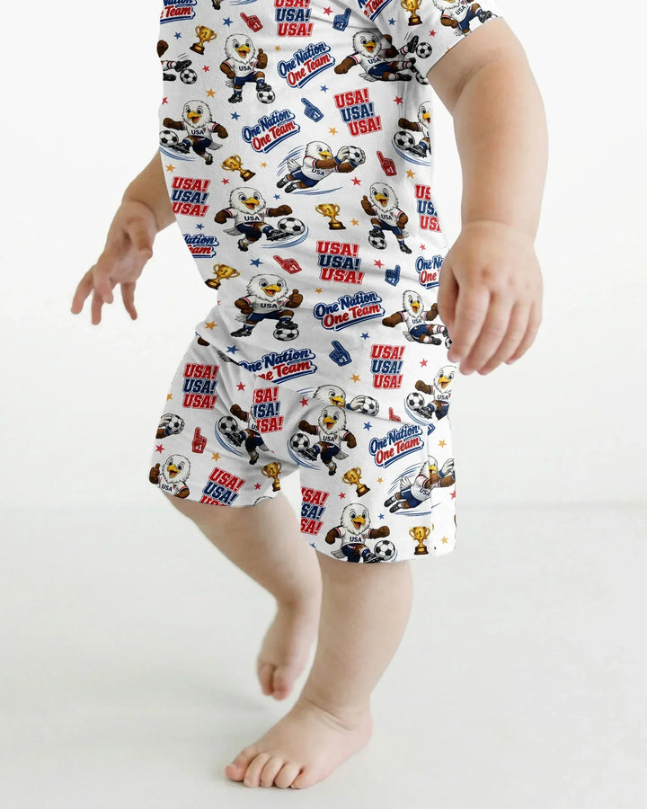 Conjunto de Pijama de Dos Piezas de Bambú con Mangas Cortas y Pantalones Cortos