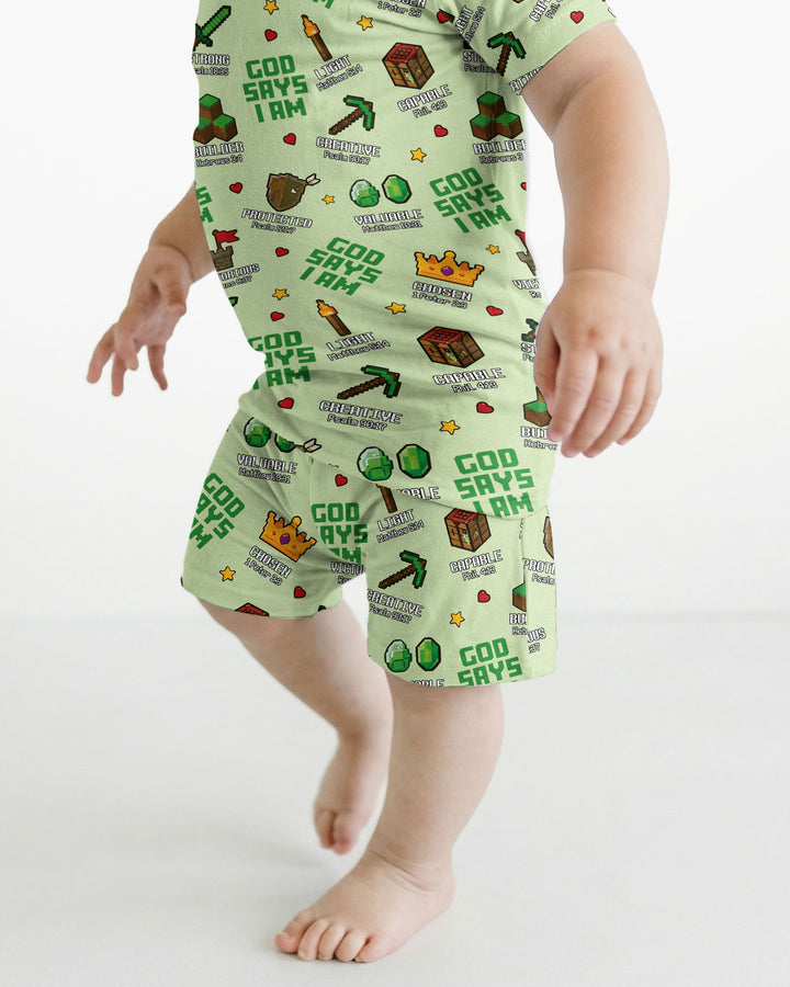Christian Gamer Bamboo Two Piece Short Sleeve Shorts Pajama Set