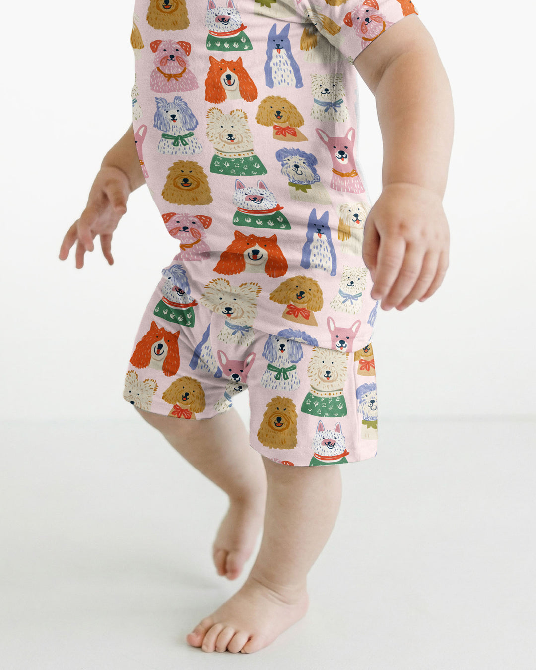 Puppy Portrait Bamboo Two Piece Short Sleeve Shorts Pajama Set