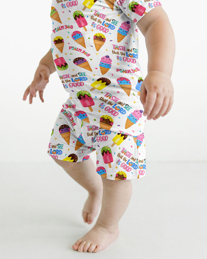Conjunto de Pijama de Dos Piezas de Bambú con Mangas Cortas y Pantalones Cortos