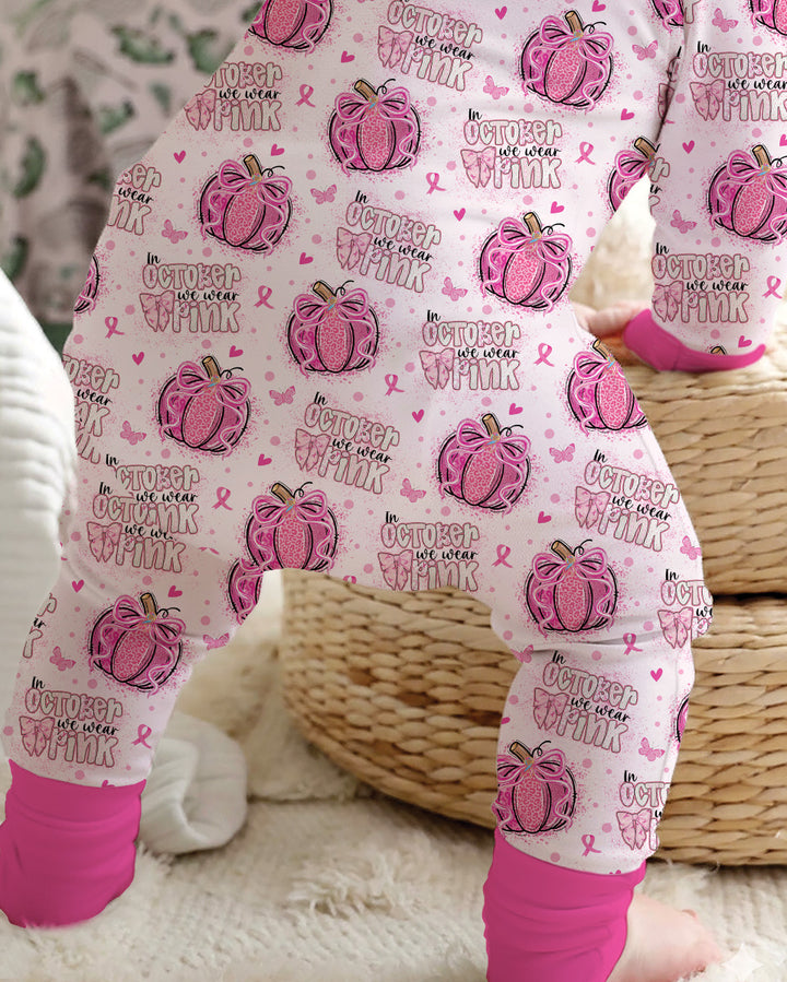 We Wear Pink Pumpkin Mommy & Me Matching Bamboo Convertible Zippy