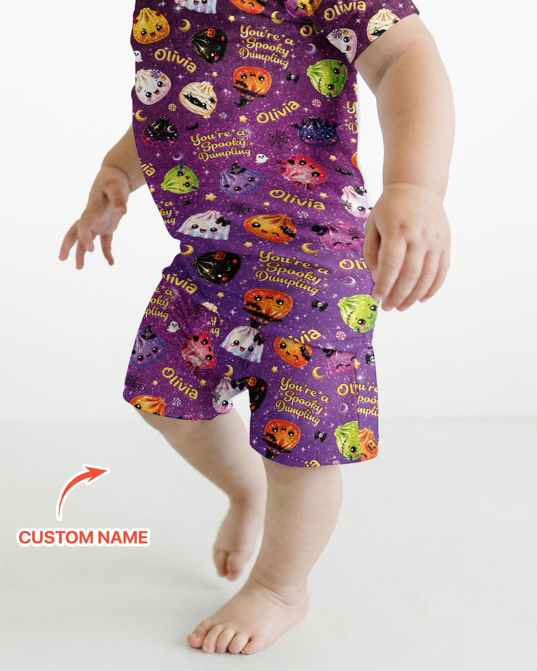 Custom Name You're A Spooky Dumpling Bamboo Two Piece Short Sleeve Shorts Pajama Set