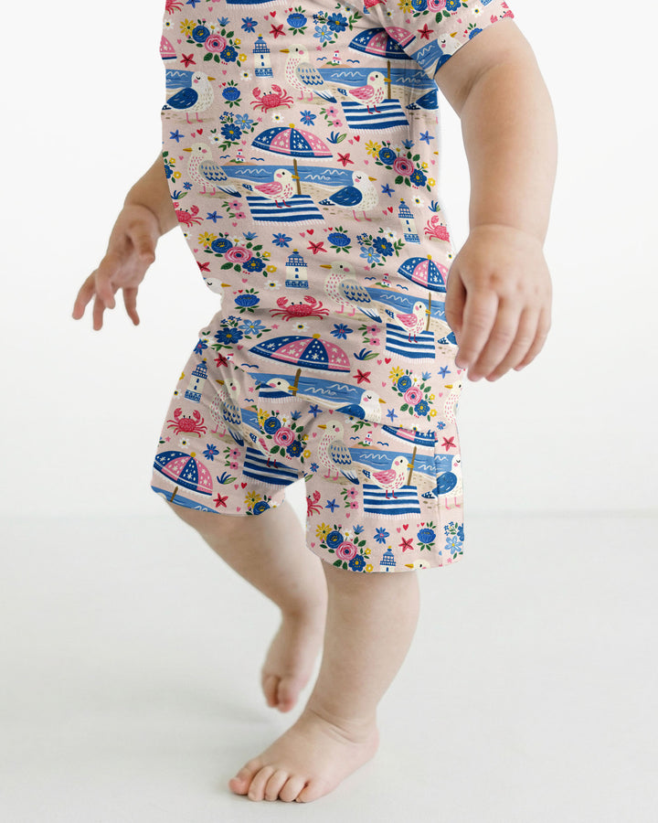 Conjunto de Pijama de Dos Piezas de Bambú con Mangas Cortas y Pantalones Cortos