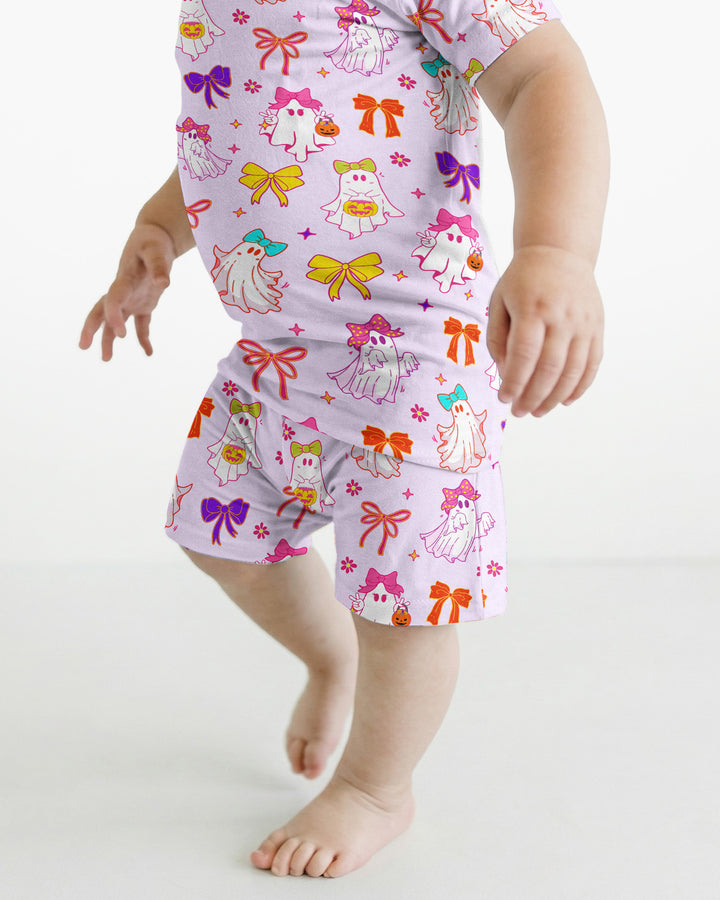 Conjunto de Pijama de Dos Piezas de Bambú con Mangas Cortas y Pantalones Cortos