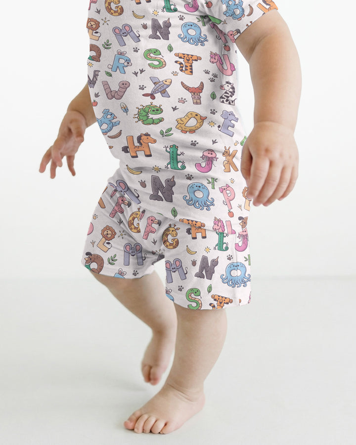 Schlafanzug-Set zweiteilig, kurze Ärmel, kurze Hose, Bambus
