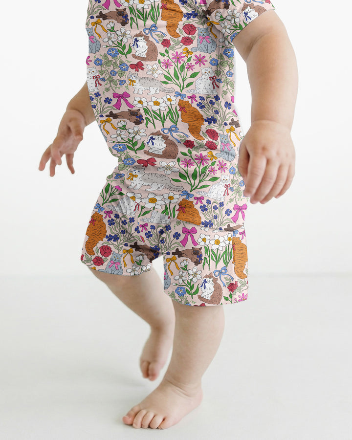 Schlafanzug-Set zweiteilig, kurze Ärmel, kurze Hose, Bambus