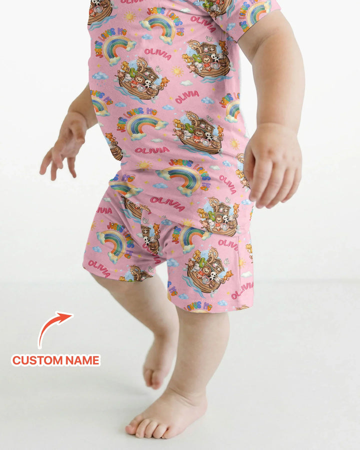 Conjunto de Pijama de Dos Piezas de Bambú con Mangas Cortas y Pantalones Cortos