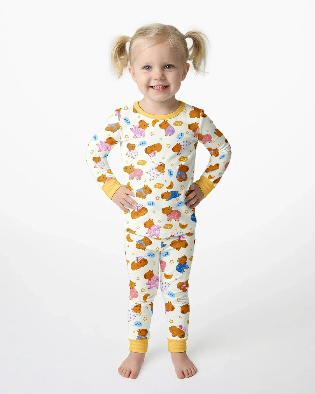 Capyjama Family Matching Bamboo Two Piece Long Sleeve Pajama Set