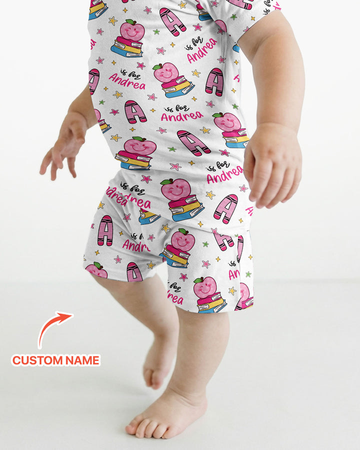 Conjunto de Pijama de Dos Piezas de Bambú con Mangas Cortas y Pantalones Cortos