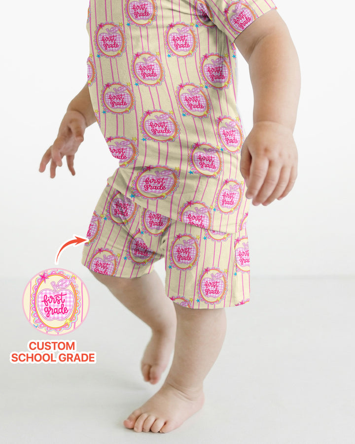Conjunto de Pijama de Dos Piezas de Bambú con Mangas Cortas y Pantalones Cortos