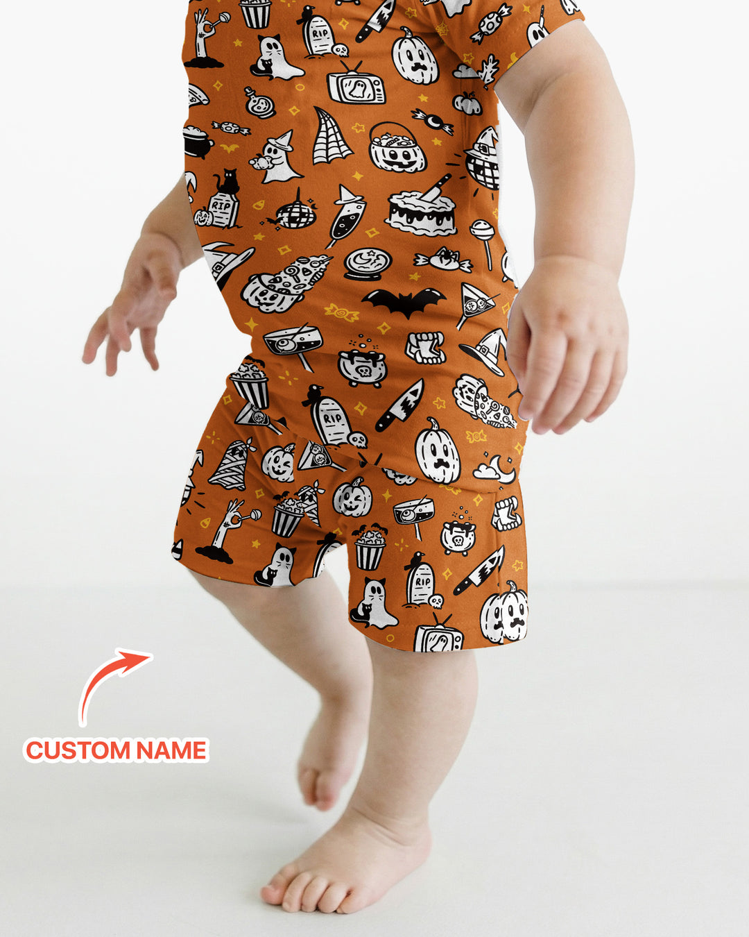 Spooky Season Bamboo Two Piece Short Sleeve Shorts Pajama Set
