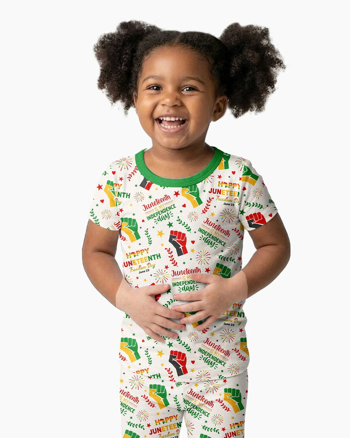Conjunto de pijama de dos piezas de manga corta de bambú