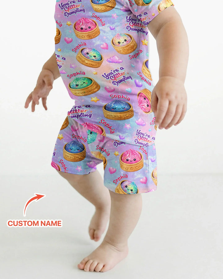 Conjunto de Pijama de Dos Piezas de Bambú con Mangas Cortas y Pantalones Cortos