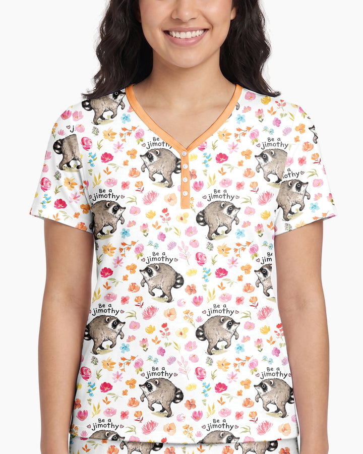 Be A Jimothy Family Matching Bamboo Women Short Sleeve Short Pajama Set