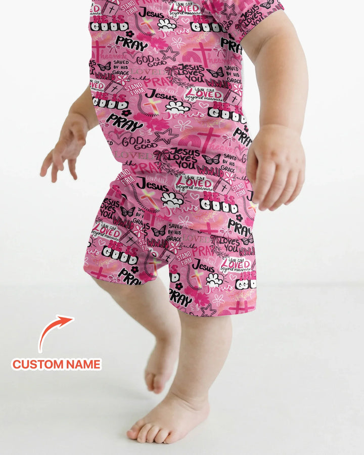 Conjunto de Pijama de Dos Piezas de Bambú con Mangas Cortas y Pantalones Cortos