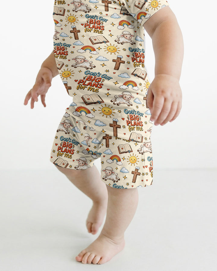 God's Got Big Plans For Me Bamboo Two Piece Short Sleeve Shorts Pajama Set
