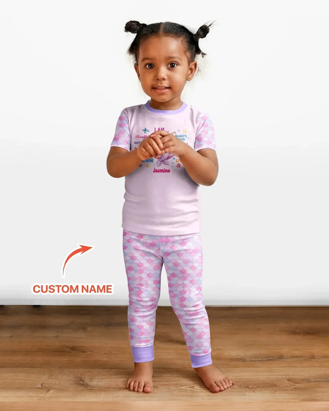 Conjunto de pijama de dos piezas de bambú de manga corta, plantilla personalizada