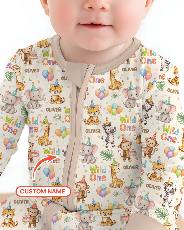 Custom Name 1st Birthday Wild One Bamboo Convertible Zippy