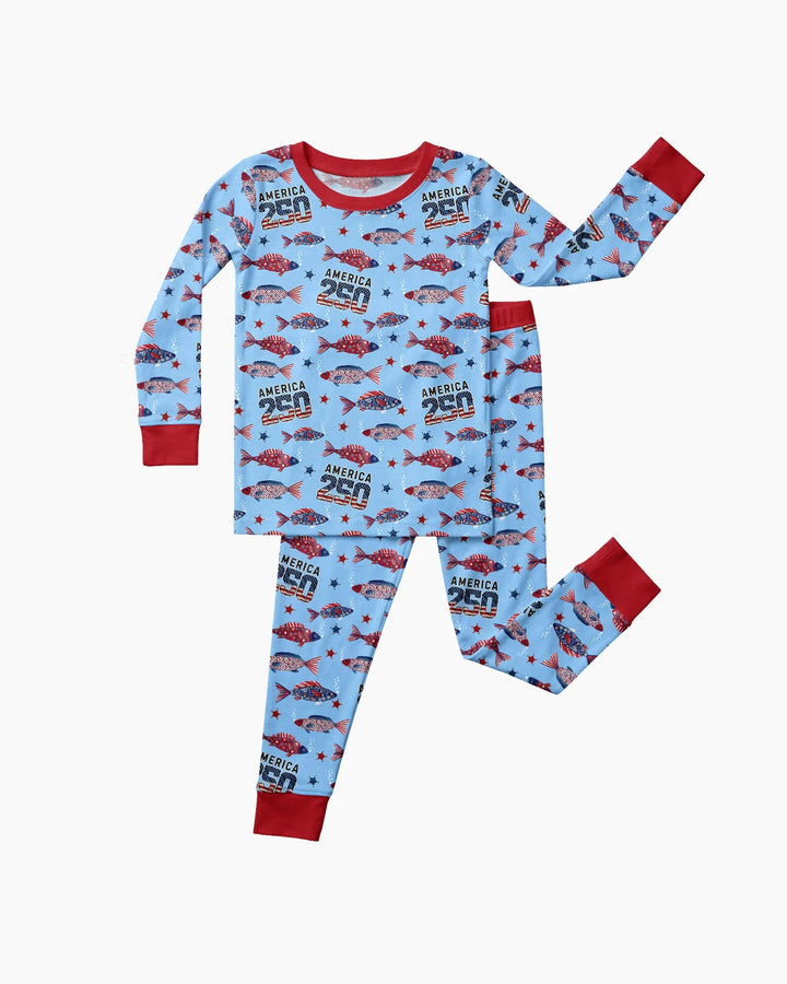 Conjunto de pijama de dos piezas de bambú de manga larga