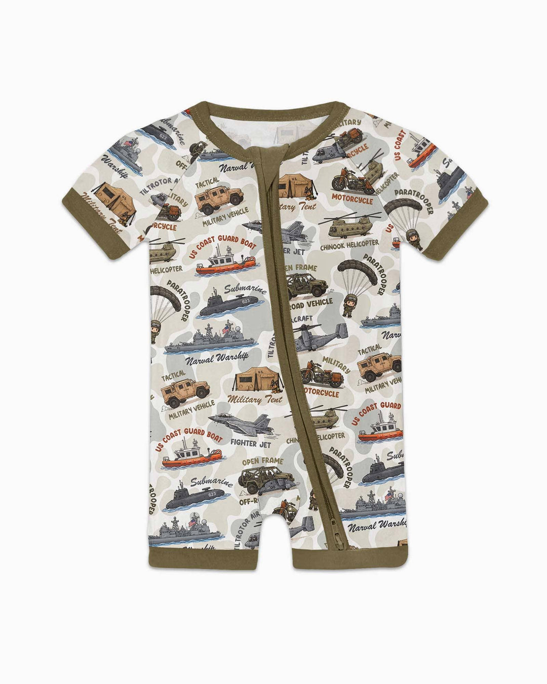 Little Hero Military Family Matching Bamboo Shorty Zippy
