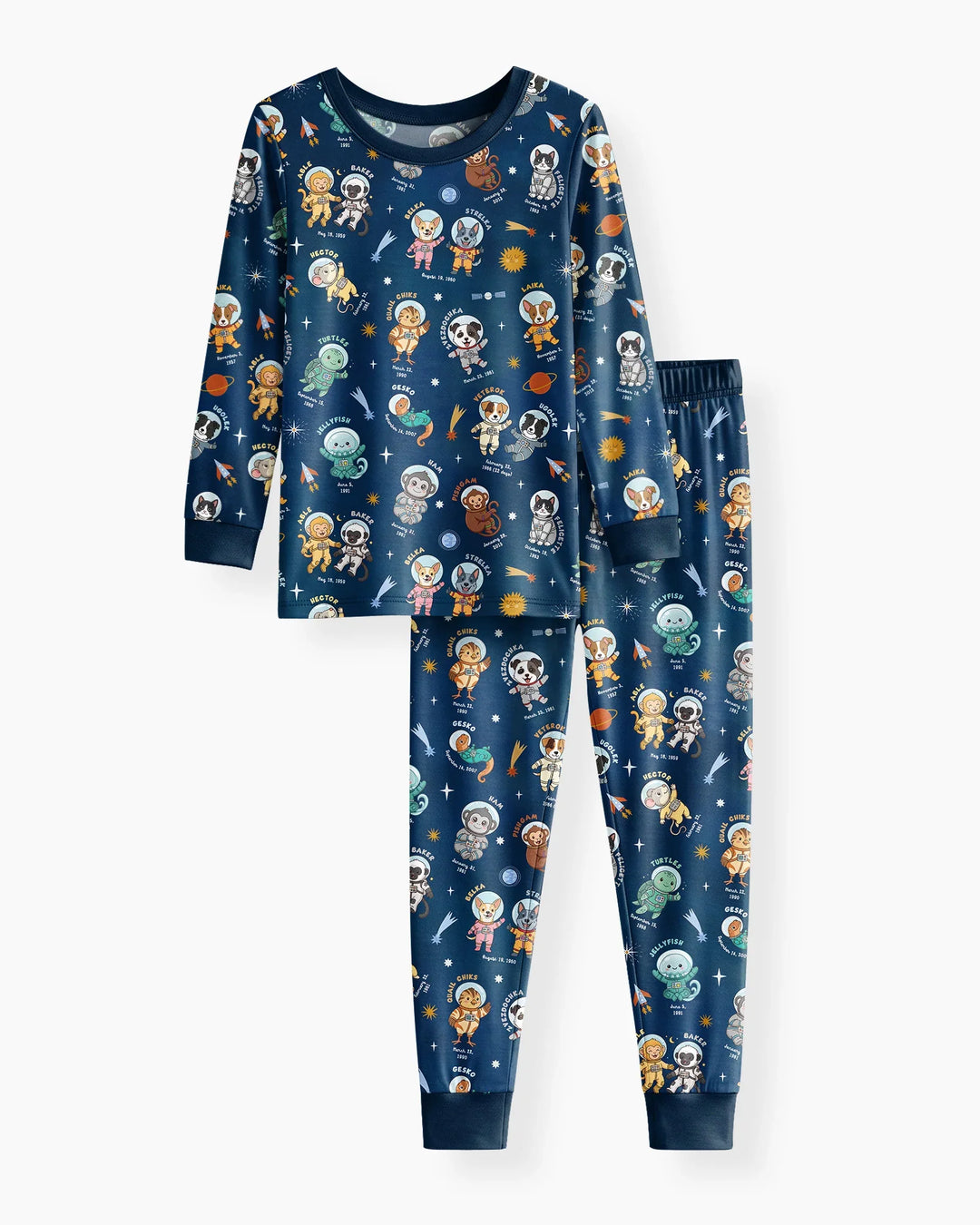 Animal Astronauts Bamboo Two Piece Long Sleeve Pajama Set