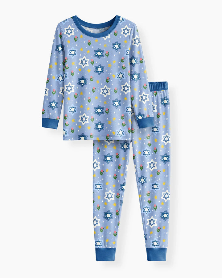 Zweiteiliges Langarm-Pyjama-Set mit Sommerfrüchten