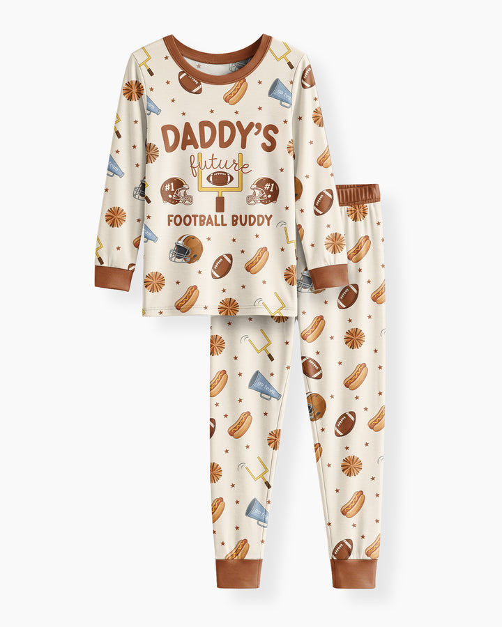 Daddy's Future Football Buddy Bamboo Two Piece Long Sleeve Pajama Set