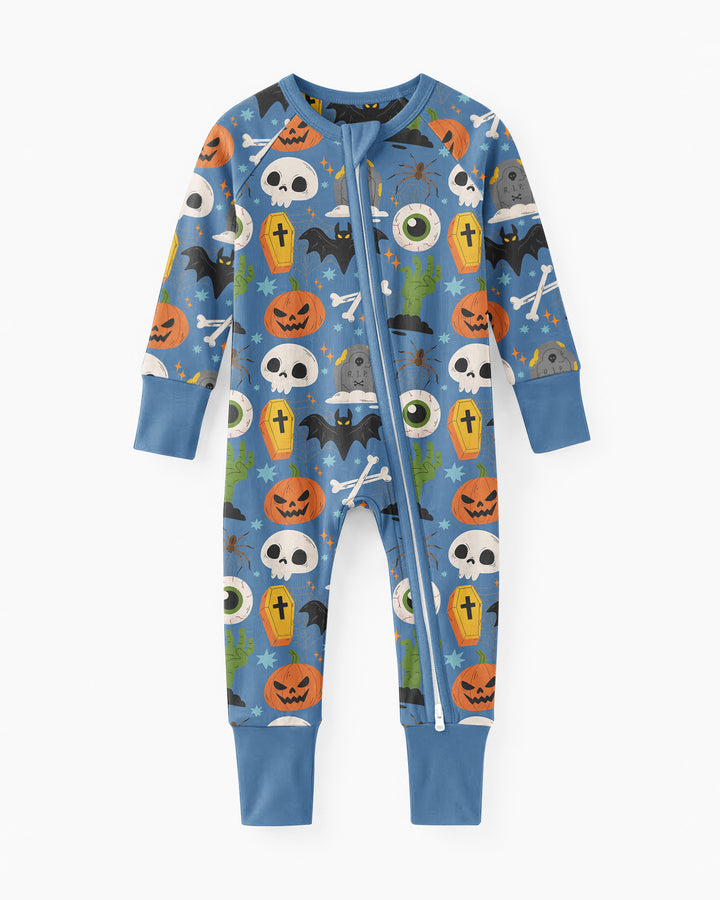 Little Monsters Bambus-Strampler mit Reißverschluss für Halloween