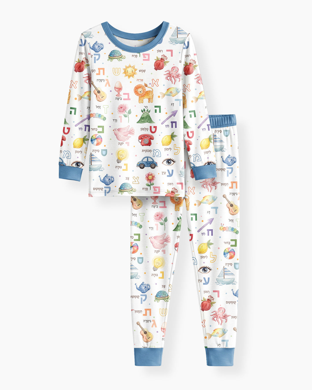 Zweiteiliges Langarm-Pyjama-Set mit Sommerfrüchten