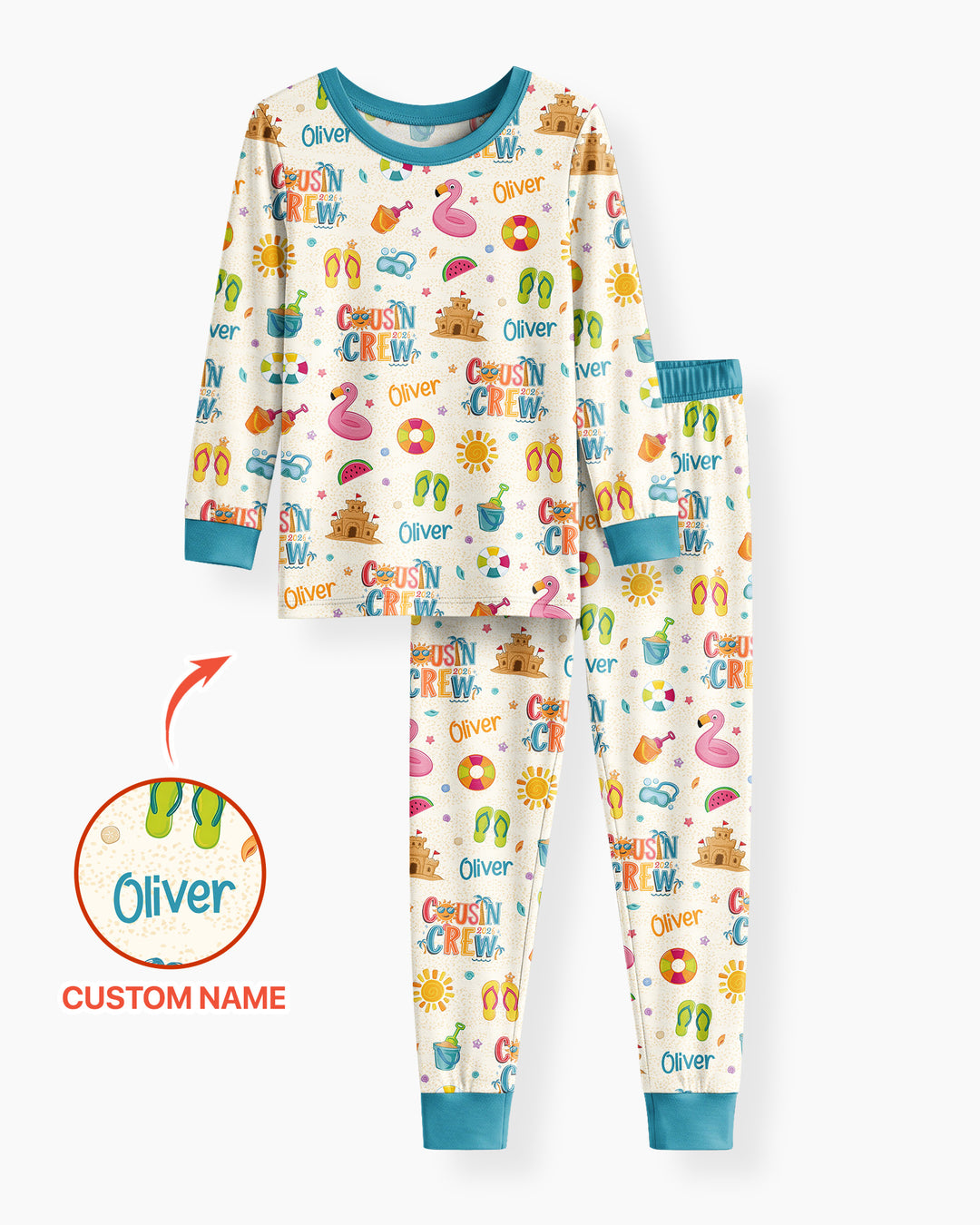 Conjunto de pijama de dos piezas de bambú con mangas largas, plantilla PERSONALIZADA