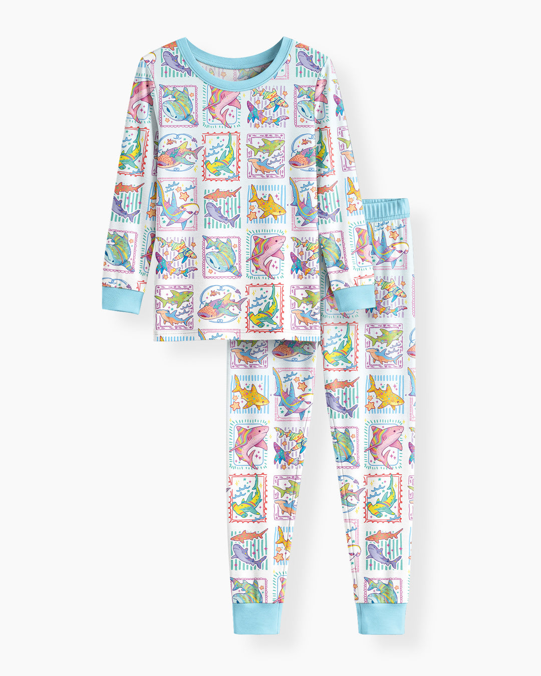 Shark Tropical Bamboo Two Piece Long Sleeve Pajama Set
