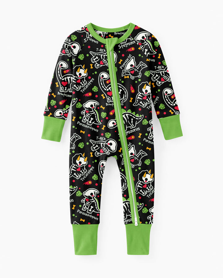 Kawaii Skeleton Dinos Bamboo Convertible Zippy