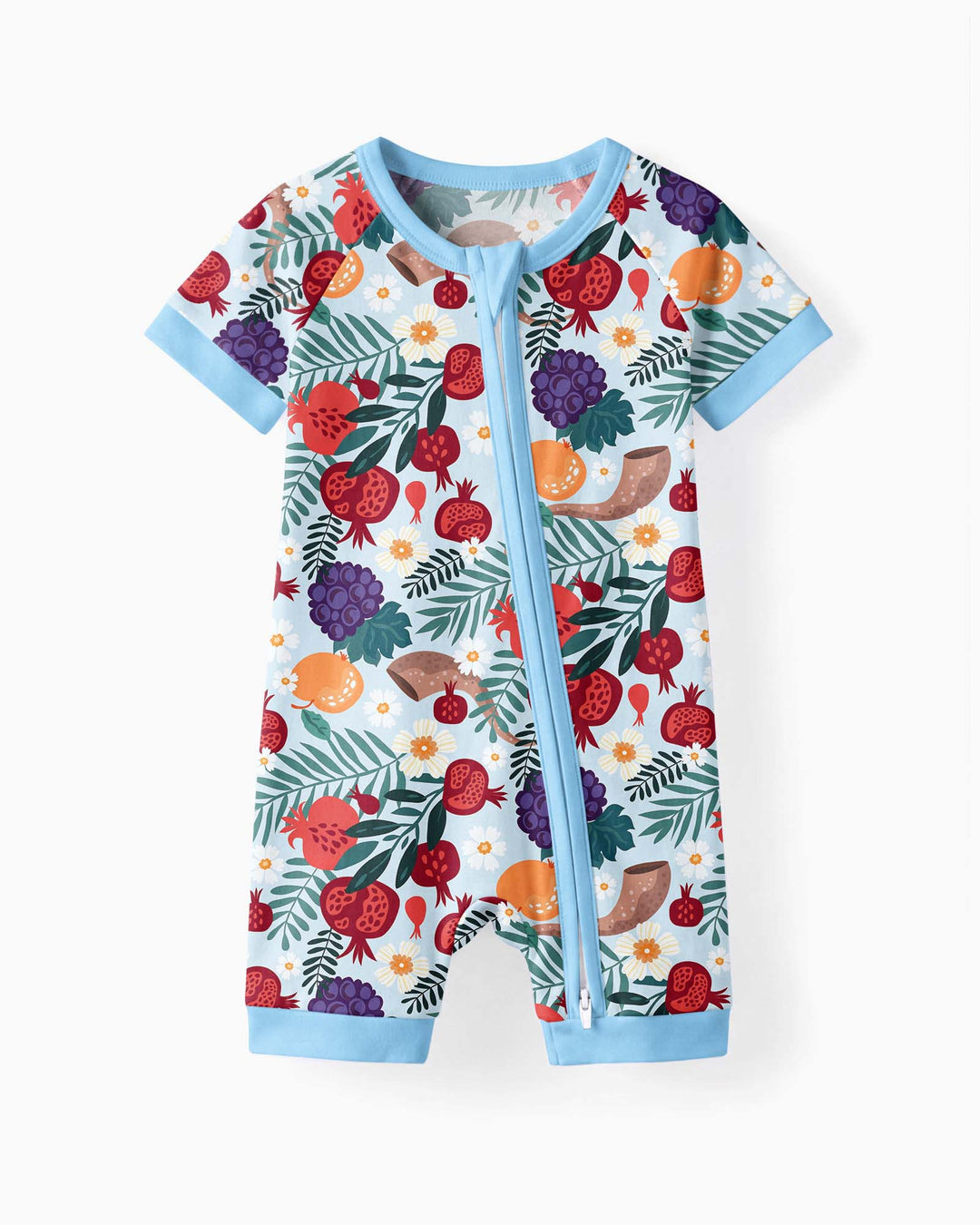 Pomegranate Blessings Night Family Matching Bamboo Shorty Zippy